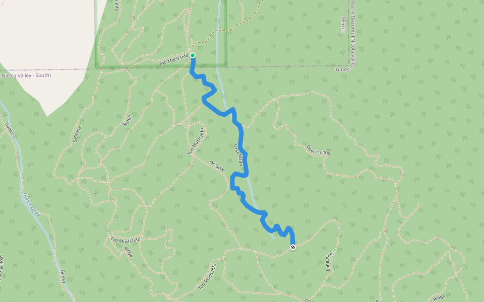 Ursa Major walking route map in Quilchena