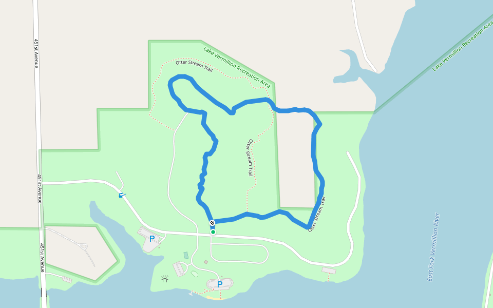 Otter Stream Trail walking route map in Canistota