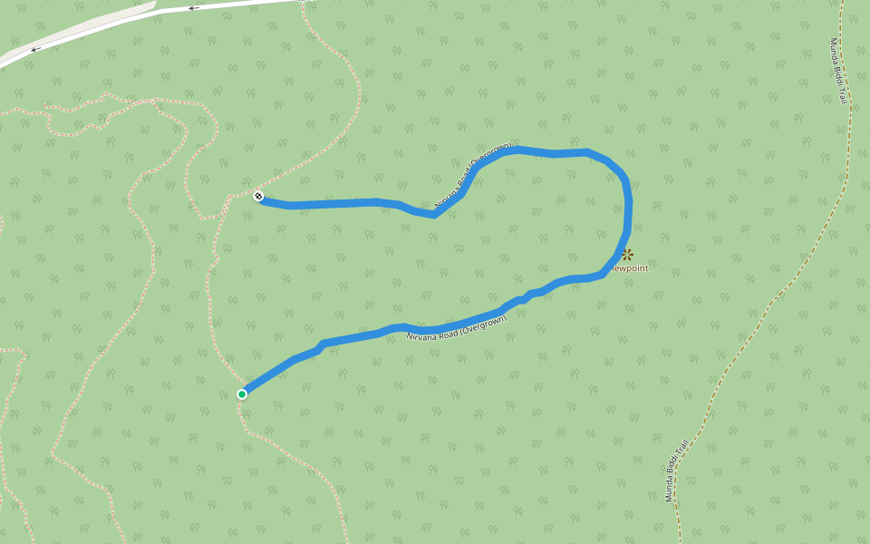 Nirvana Road (Overgrown) walking route map in Wellington Forest