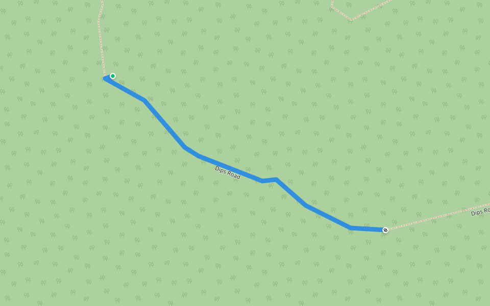 Dips Road walking route map in Wellington Forest