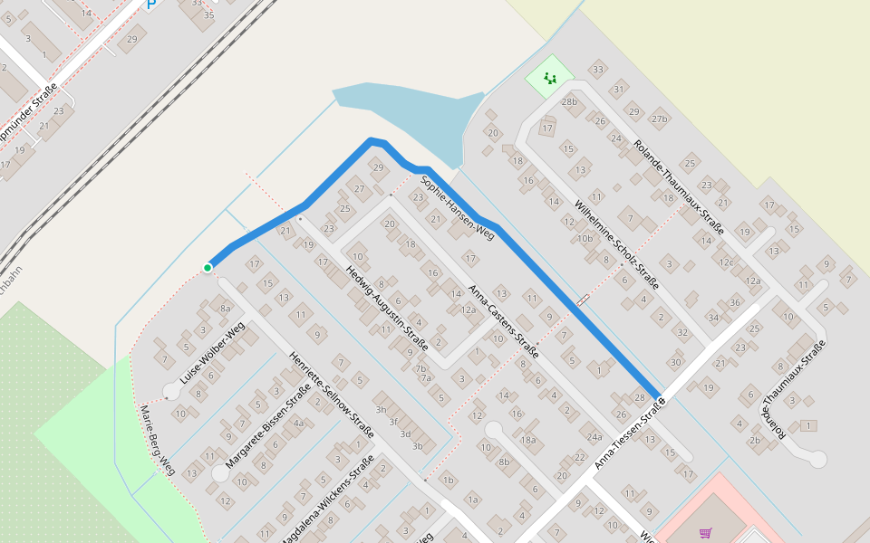 Sophie-Hansen-Weg walking route map in Glückstadt
