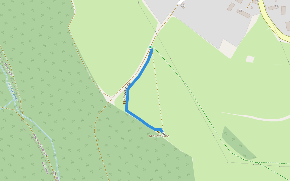 Křížová cesta walking route map in Chocerady