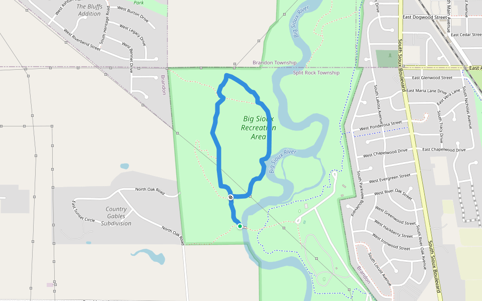 Prairie Vista Trail walking route map in Brandon