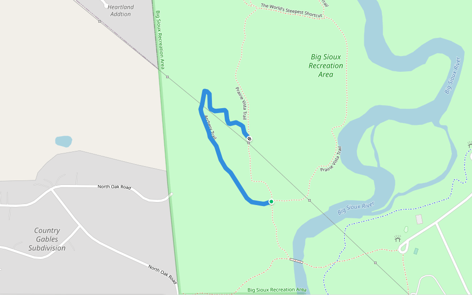 Archery Trail walking route map in Brandon