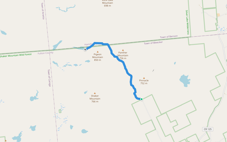 COUNTY LINE LAKE TRAIL walking route map in Gloversville