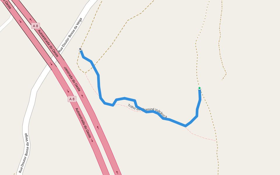Trilho da Chaminé Vulcânica walking route map in Lousa