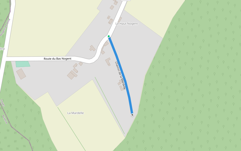 Chemin de la Mardelle walking route map in Nogent-en-Othe