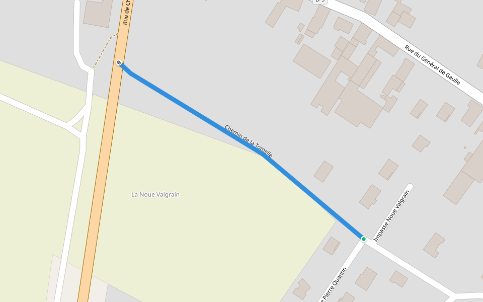 Chemin de la Tomelle walking route map in Mailly-le-Camp