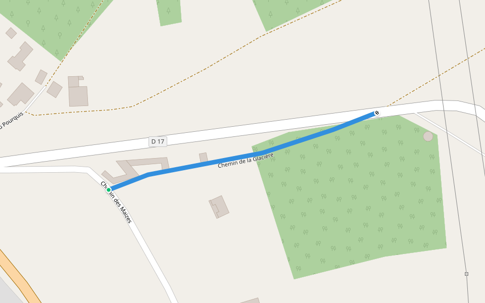 Chemin de la Glacière walking route map in Mussy-sur-Seine