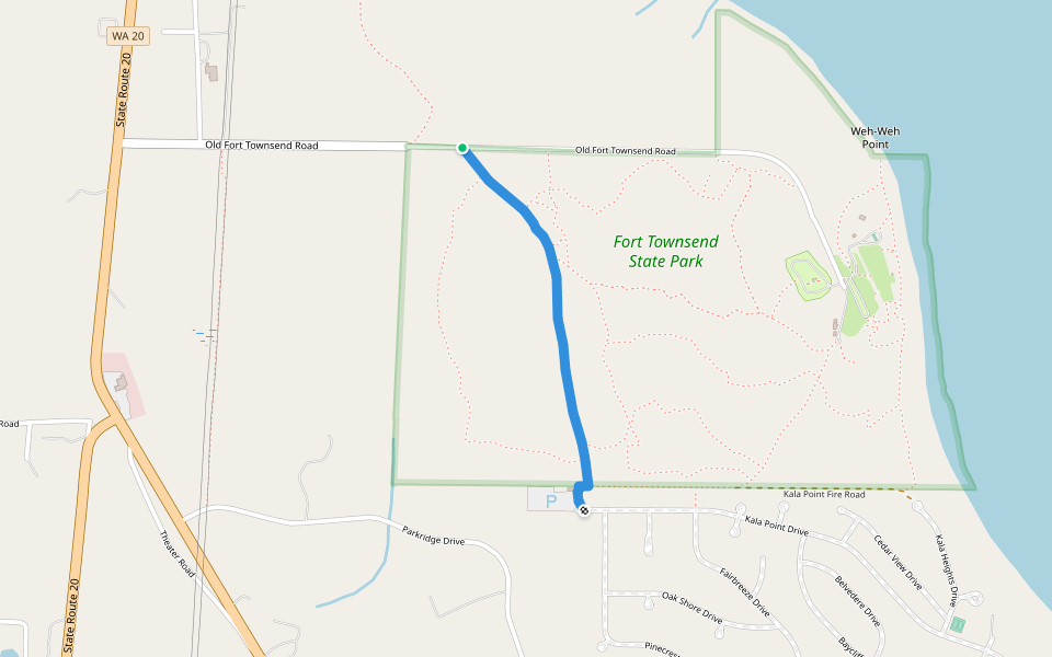 Fort Townsend Lane walking route map in Port Townsend