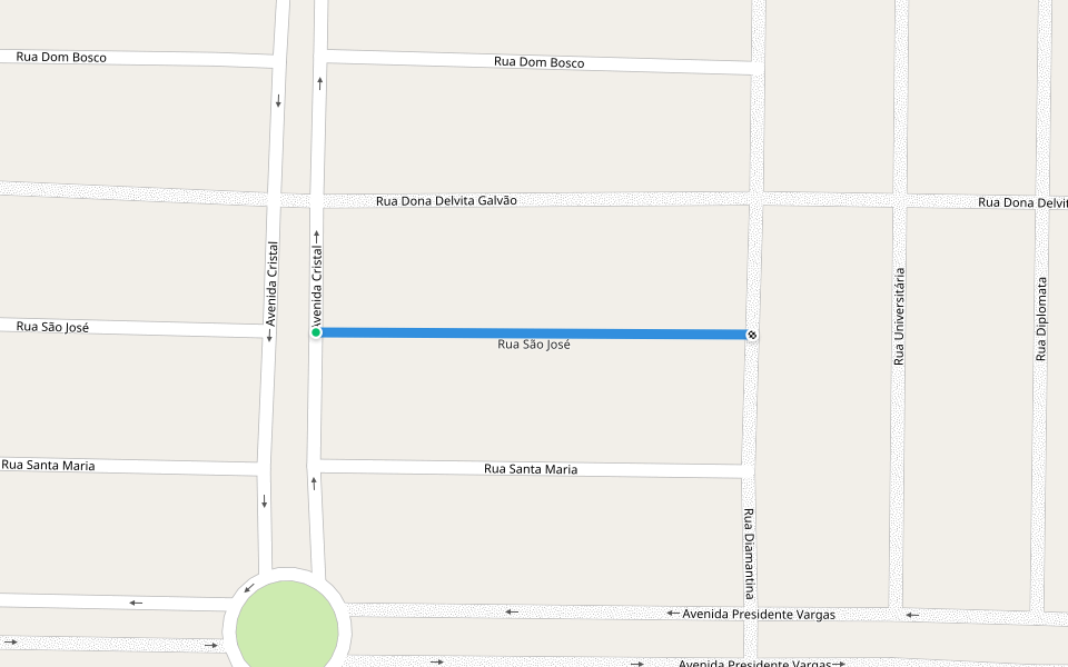 Rua São José walking route map in Barra do Garças