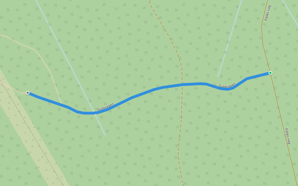 Gulavägen walking route map in Gävle