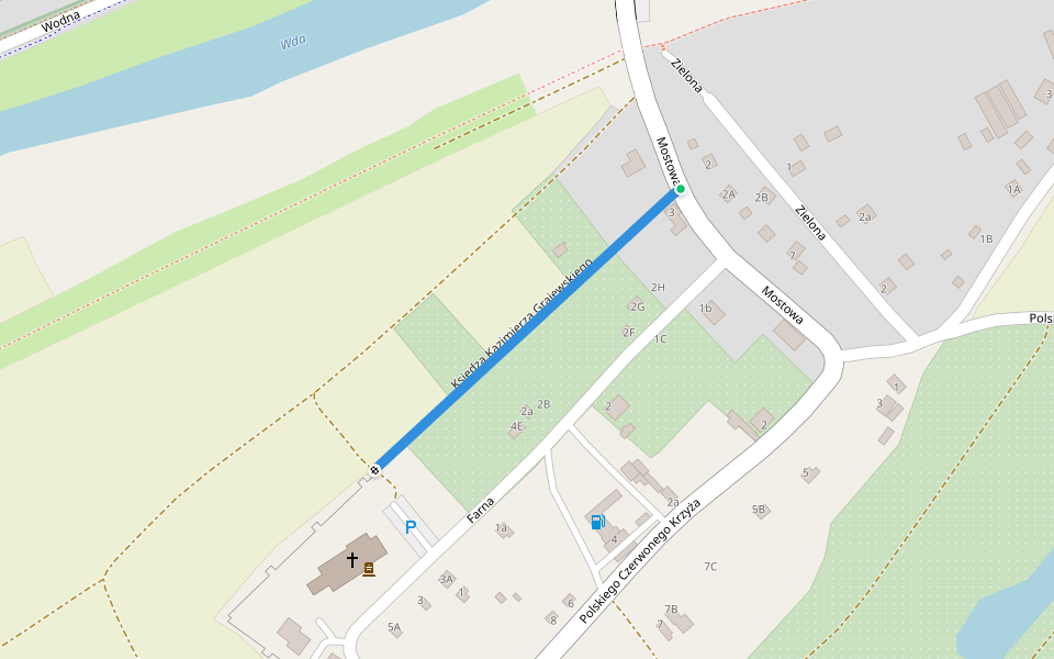 Księdza Kazimierza Grajewskiego walking route map in Świecie