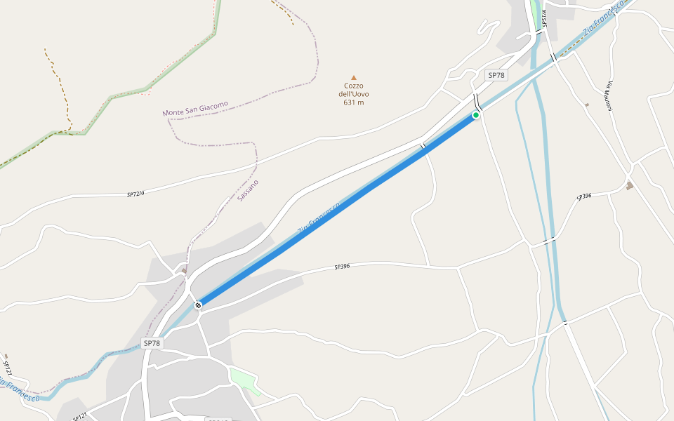 Percorso Pedonale Ciclabile walking route map in Caiazzano