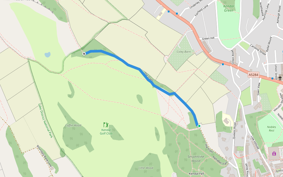 The Tram walking route map in Kendal