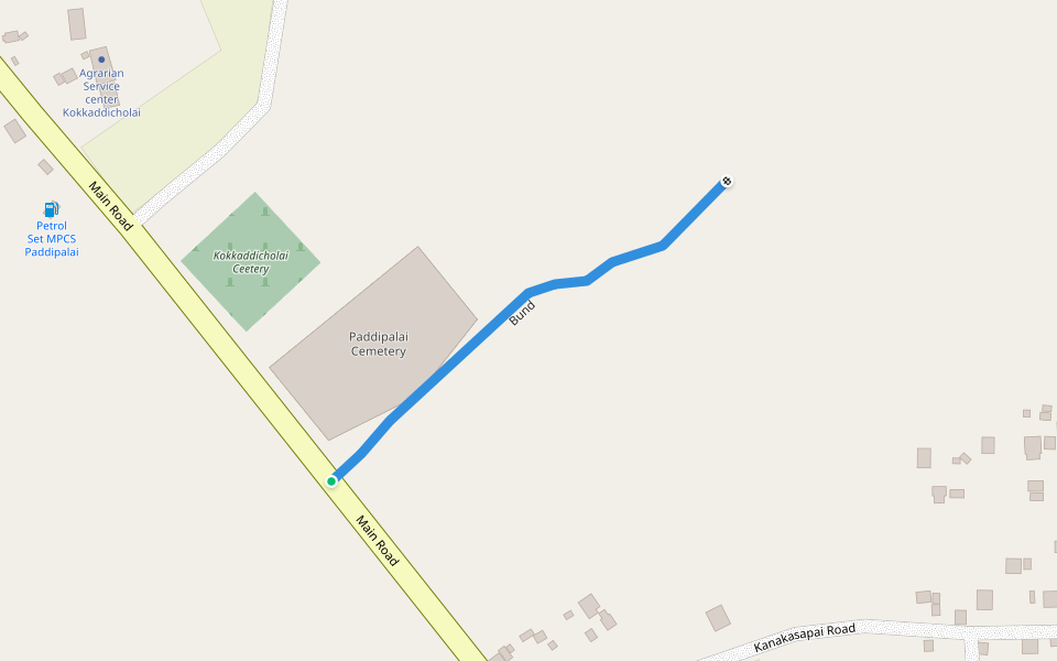 Bund walking route map in Batticaloa