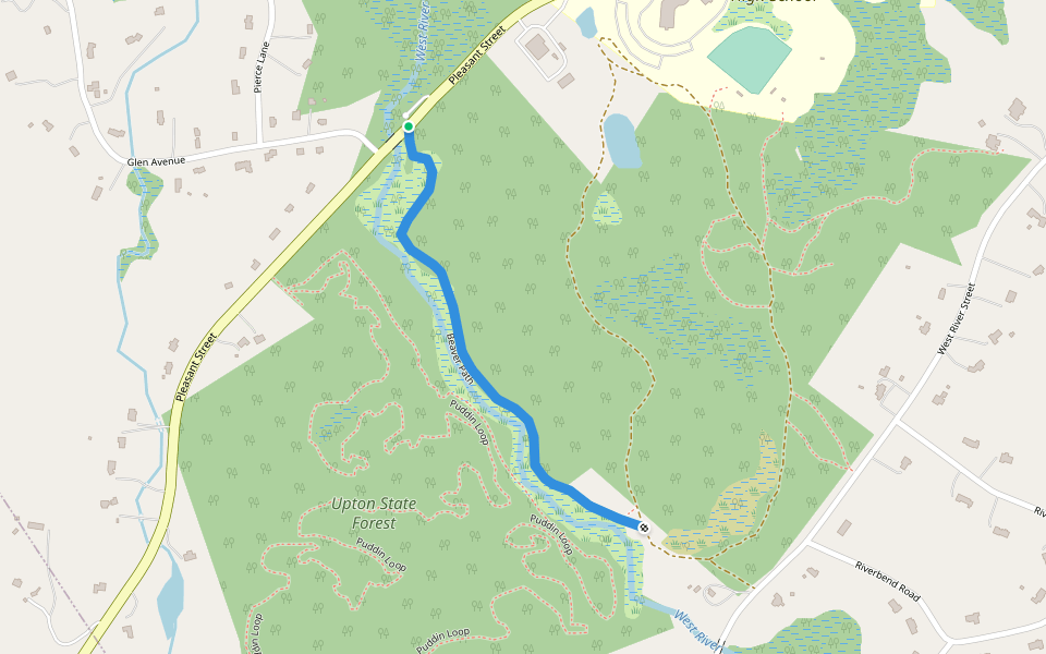 Beaver Path walking route map in Upton
