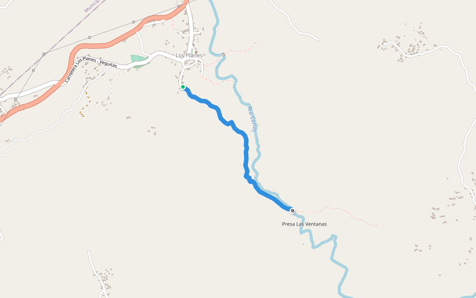 Brecha a Las Ventanas walking route map in Esquipulas