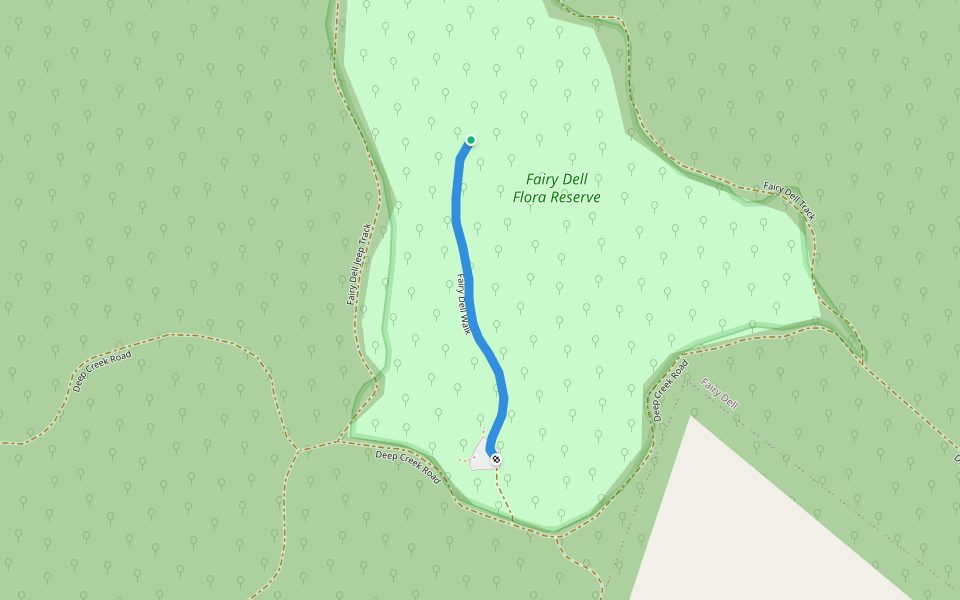 Fairy Dell Walk walking route map in Fairy Dell
