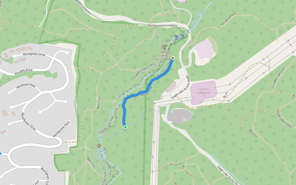 Mossy Loop walking route map in West Vancouver