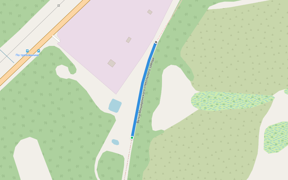 Ветка Мишеронского стекольного завода walking route map in Krivandino