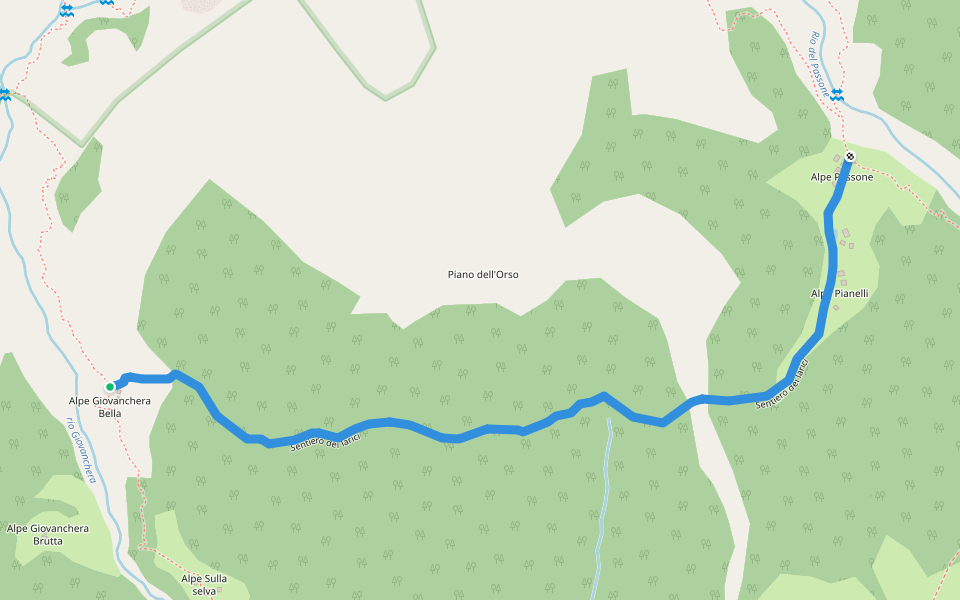 Sentiero dei larici walking route map in Carcoforo