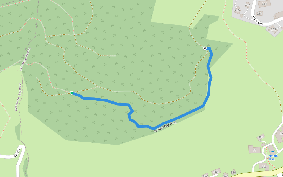 Rotenberg Weg walking route map in Lingenau
