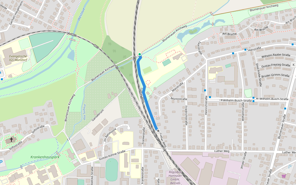 Luther Weg walking route map in Wunstorf