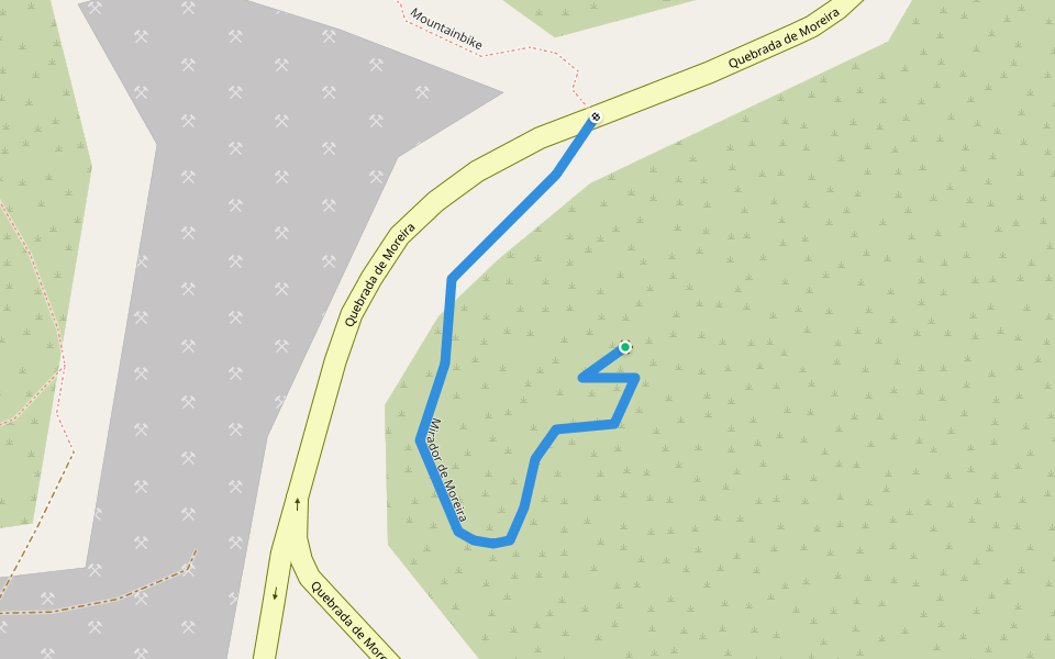 Mirador de Moreira walking route map in Banda de Varela