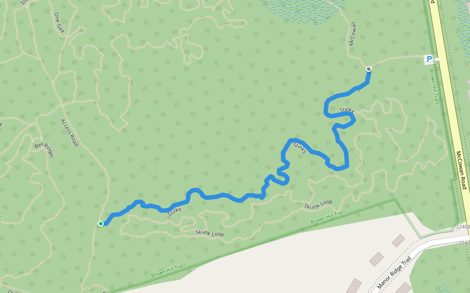 Stinky walking route map in East Gwillimbury