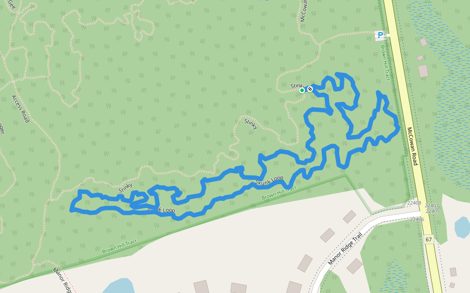 Skunk Loop walking route map in East Gwillimbury