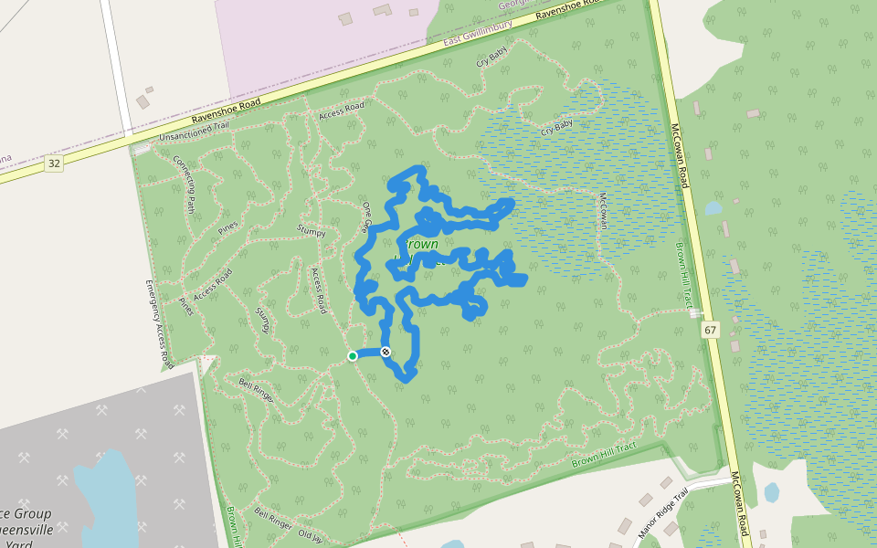 Big Meany Loop walking route map in East Gwillimbury