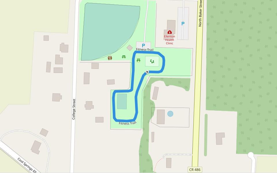 Fitness Trail walking route map in Norman Park