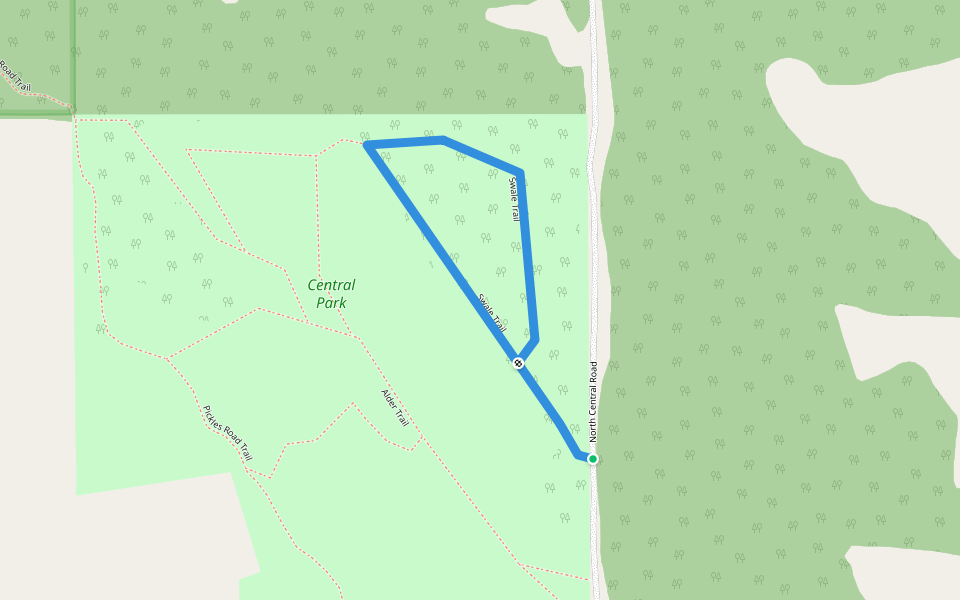 Swale Trail walking route map in Denman Island