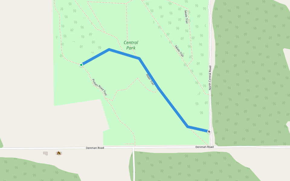 Alder Trail walking route map in Denman Island