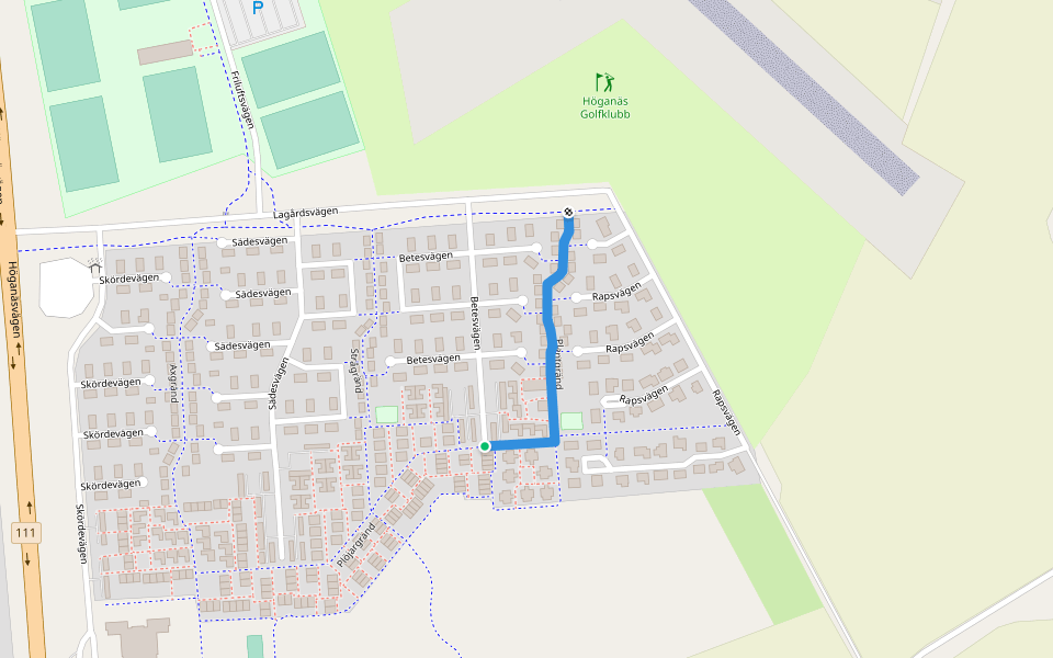 Plantgränd walking route map in Höganäs