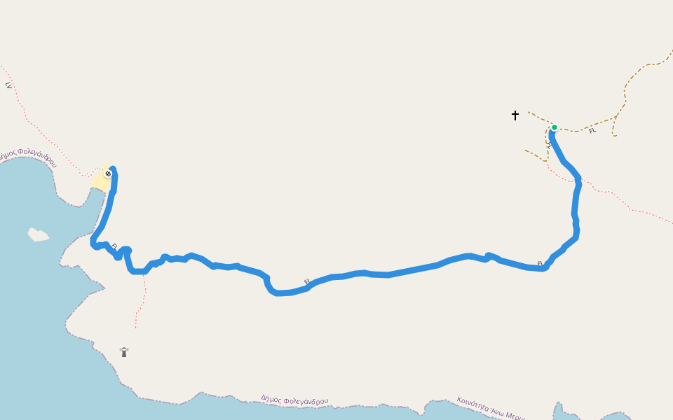 FL walking route map in Ano Meria