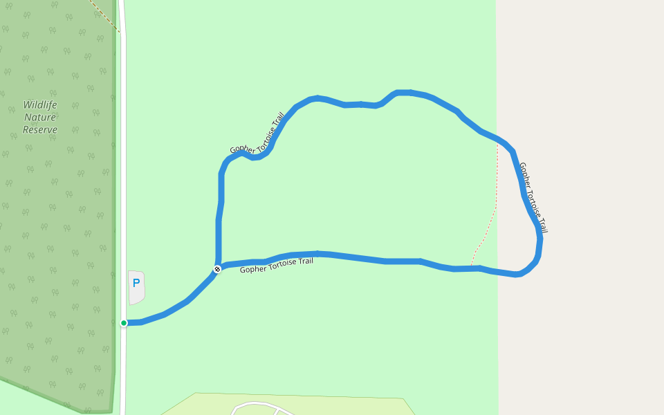 Gopher Tortoise Trail walking route map in Adel