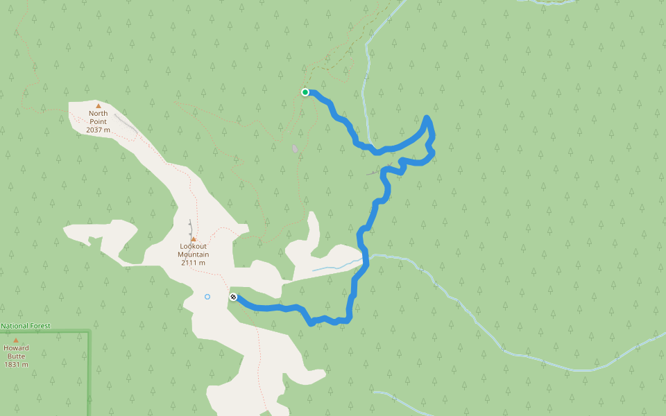 Independent Mine Trail #808 walking route map in Prineville