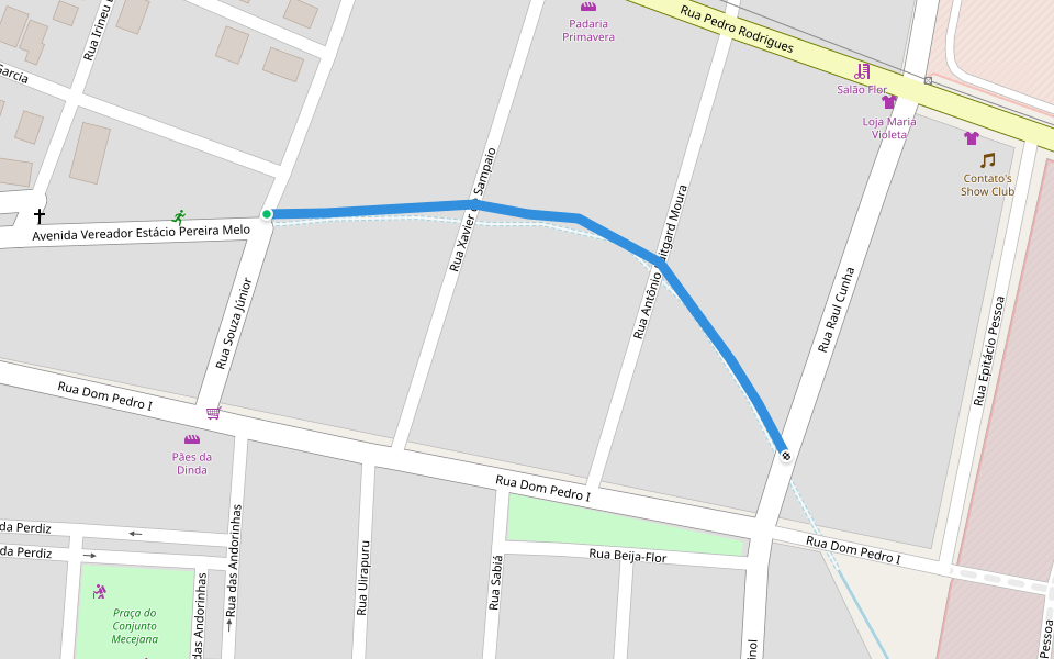 Rua Vereador Estacio Pereira de Melo walking route map in Boa Vista