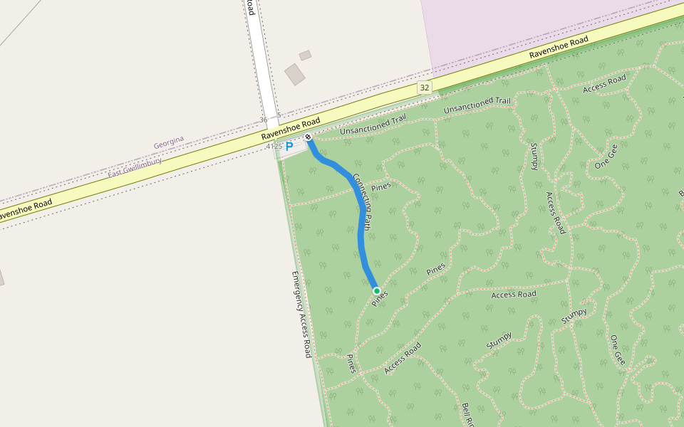 Connecting Path walking route map in Georgina