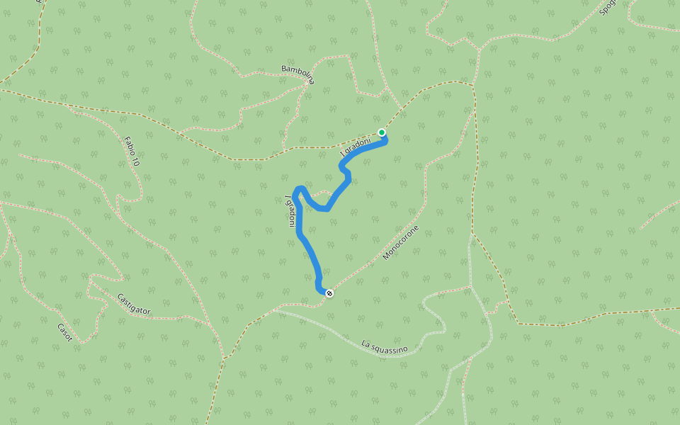 I gradoni walking route map in Cascine Roasio