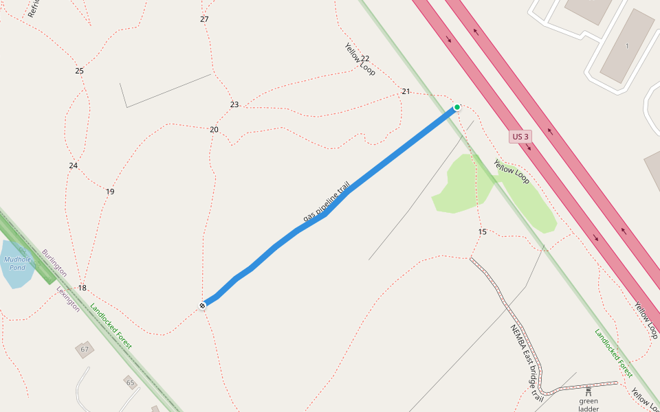 gas pipeline trail walking route map in Burlington