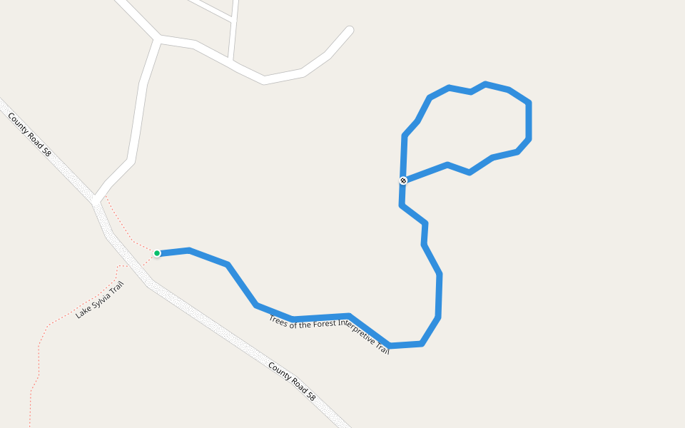 Trees of the Forest Interpretive Trail walking route map in Houston