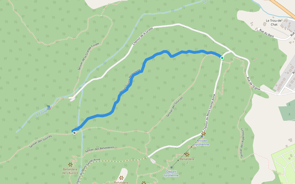 Sentier Sainte-Bernadette walking route map in Percé