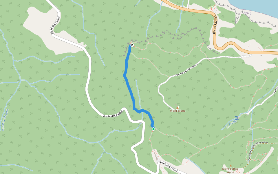 Sentier les Pieds croches walking route map in Percé