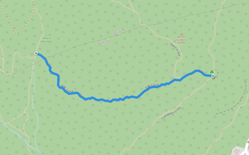 Dalc-Croce walking route map in Magreglio