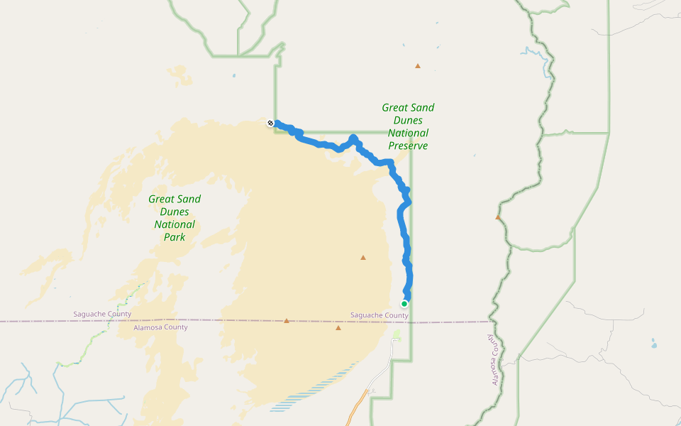 Sand Ramp Trail walking route map in Mosca