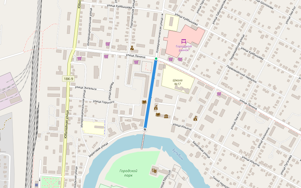 Коммунистическая улица walking route map in Pallasovka