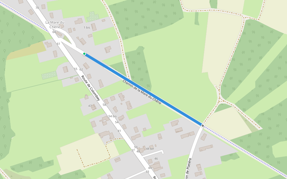 Chemin de la Mare du Chêne walking route map in Ouroux-sur-Saône